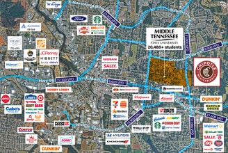 232 N Rutherford Blvd, Murfreesboro, TN - Aérien  Vue de la carte - Image1