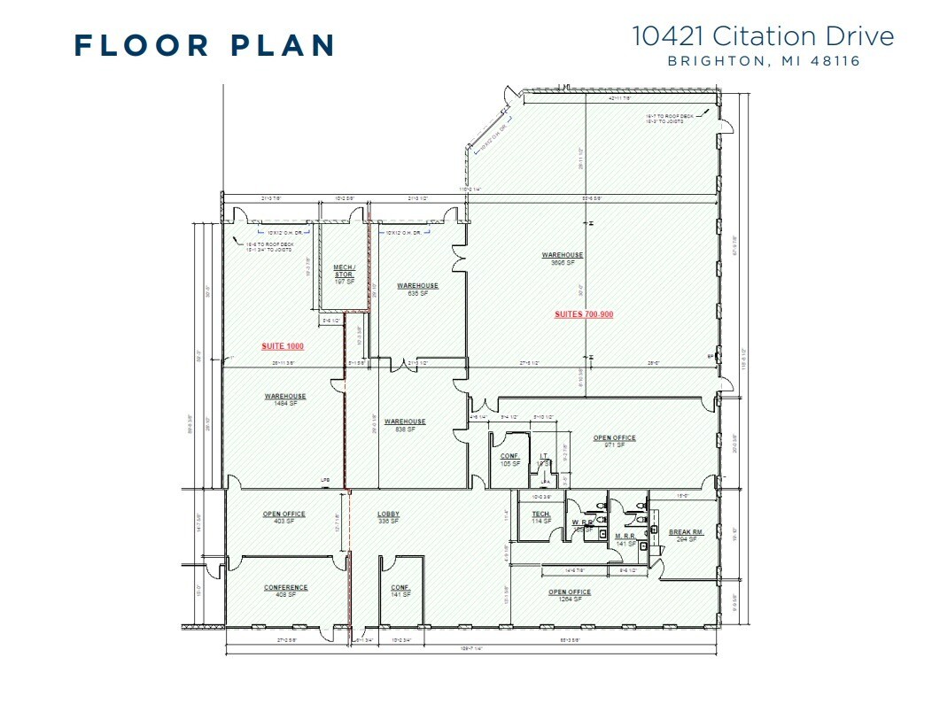 10421 Citation Dr, Brighton, MI for lease Floor Plan- Image 1 of 1