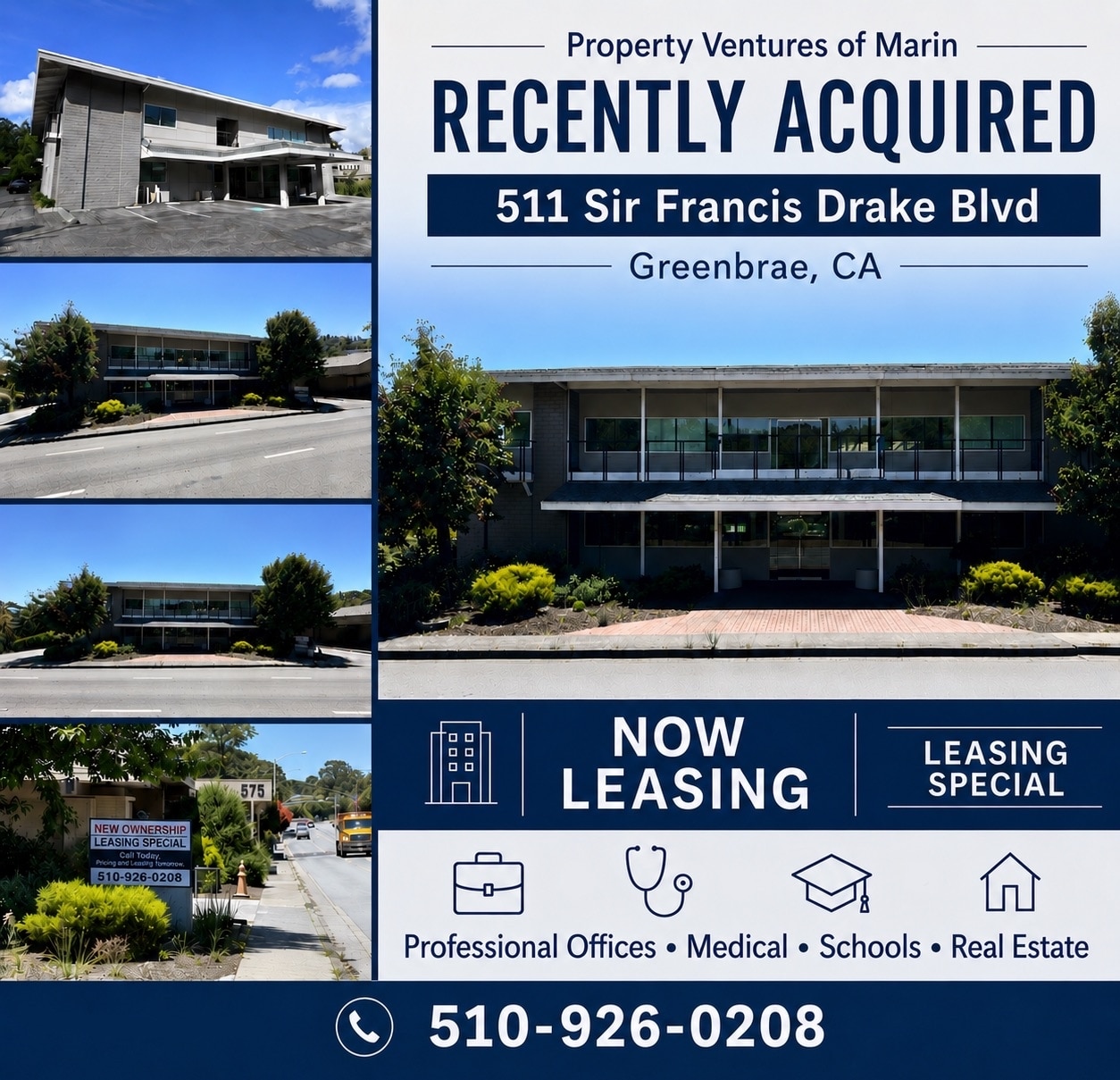 511 Sir Francis Drake Blvd, Greenbrae, CA à louer Photo du bâtiment- Image 1 de 1