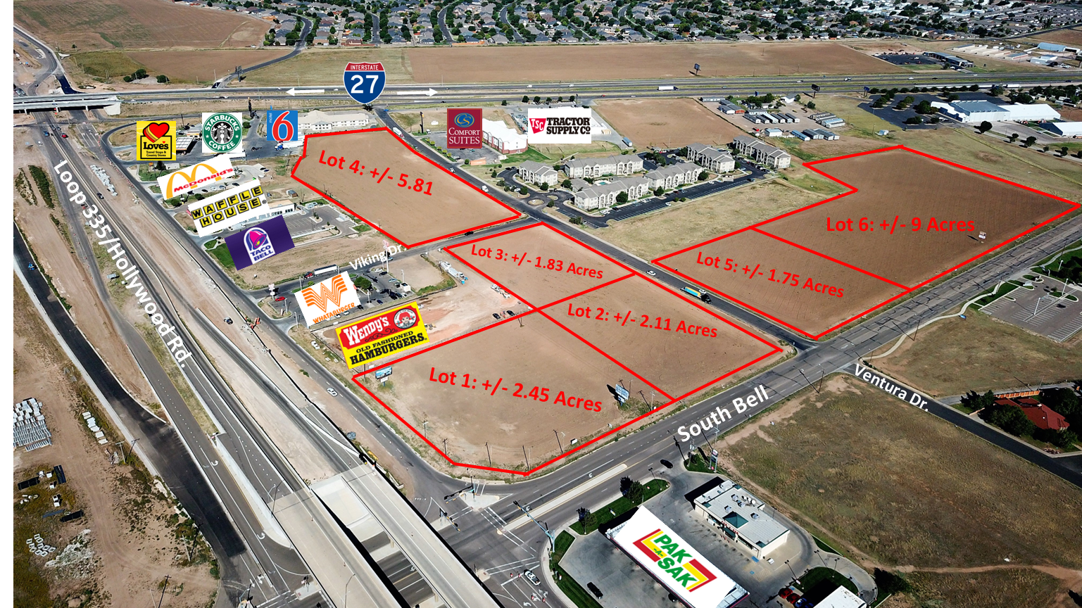 NWC of S. Bell & Loop 335, Amarillo, TX à vendre Aérien- Image 1 de 2