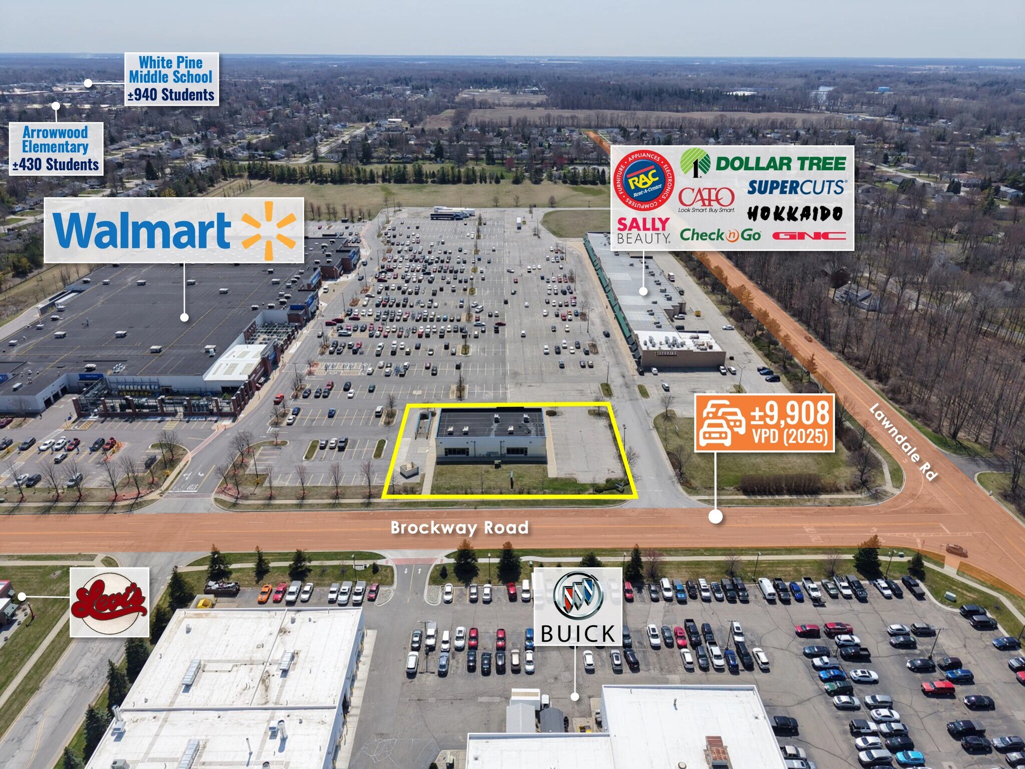 5901 Brockway Rd, Saginaw, MI for lease Aerial- Image 1 of 9