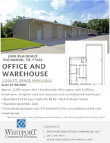 1646 Blaisdale Rd, Richmond TX - Entrepôt