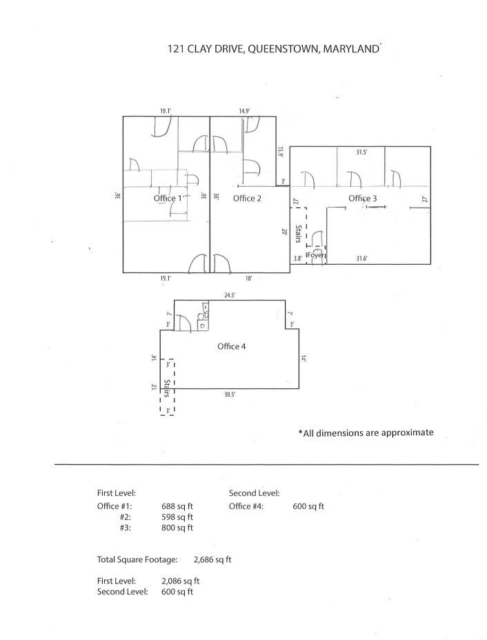 121 Clay Dr, Queenstown, MD for lease Floor Plan- Image 1 of 1