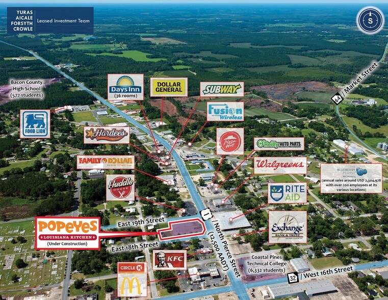 606 S Pierce St, Alma, GA for sale - Aerial - Image 3 of 7