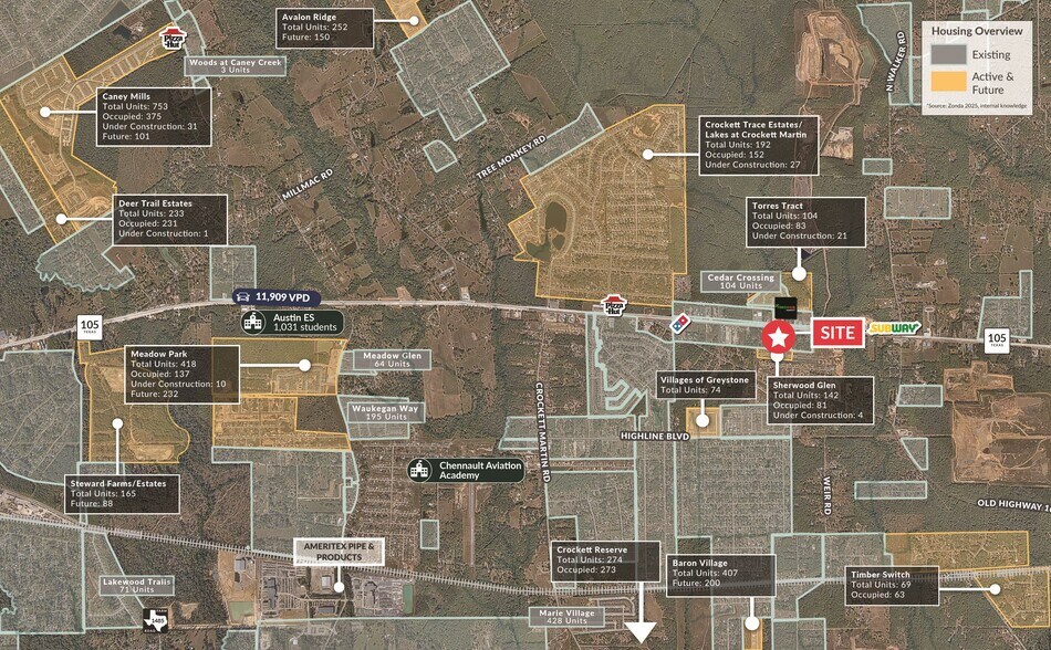 SWC of Highway 105 & Sherwood Glen Road, Conroe, TX à vendre - Aérien - Image 2 de 2