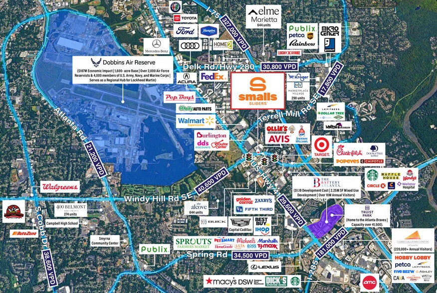 2355 Windy Hill Rd SE, Marietta, GA à vendre - Aérien - Image 2 de 7