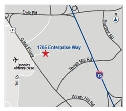 1705 Enterprise Way, Marietta, GA - AERIAL  map view