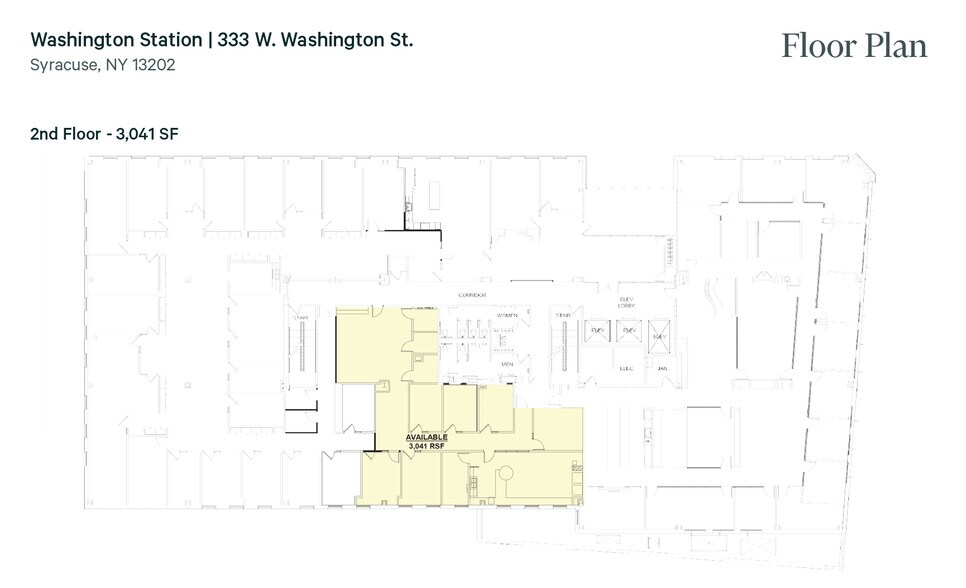 333 W Washington St, Syracuse, NY à louer - Plan d’étage - Image 2 de 5