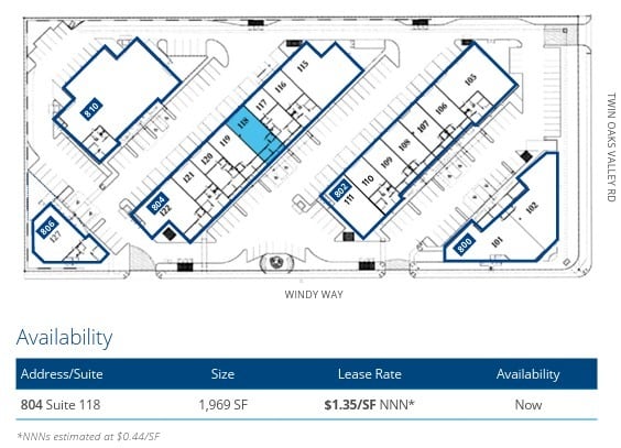 800 N Twin Oaks Valley Rd, San Marcos, CA for lease Site Plan- Image 1 of 2