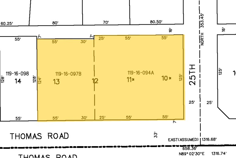 2434-2446 E Thomas Rd, Phoenix, AZ à louer - Plan cadastral - Image 2 de 11