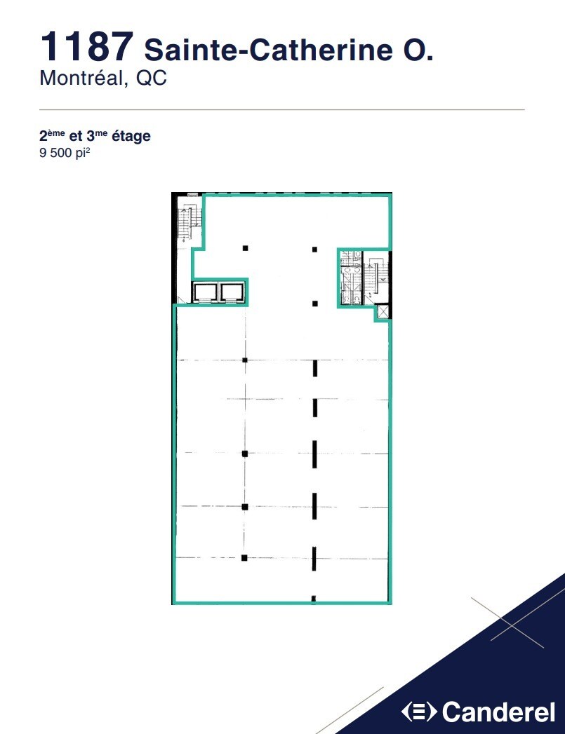 1187-1195 Rue Sainte-Catherine O, Montréal, QC à louer Plan d’étage- Image 1 de 1