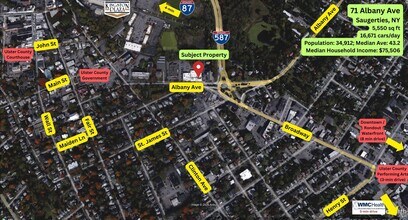 71 Albany Ave, Kingston, NY - Aerial  map view