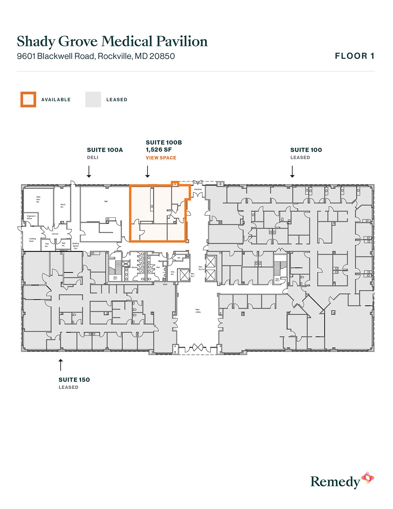 9601 Blackwell Rd, Rockville, MD à louer Plan d’étage- Image 1 de 11