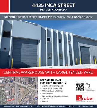 Plus de détails pour 4435 Inca St, Denver, CO - Industriel à vendre