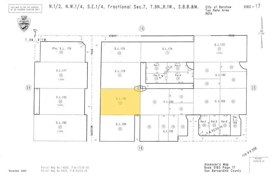 Barstow Rd, Barstow, CA for sale - Plat Map - Image 2 of 2