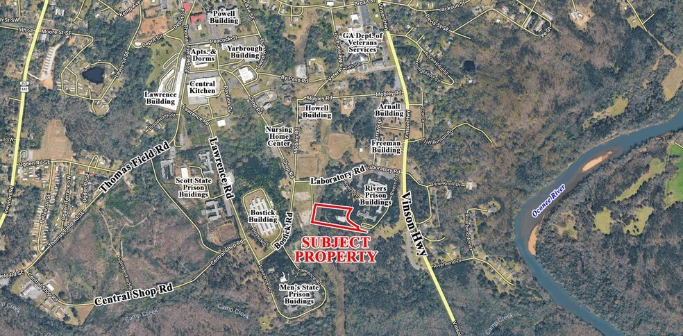 Rivers Lane, Off Laboratory Rd, Milledgeville, GA for sale - Aerial - Image 2 of 4