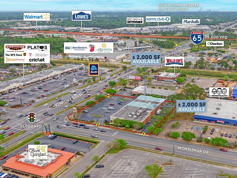 3691 Airport Blvd, Mobile, AL à louer - Photo du bâtiment - Image 3 de 4