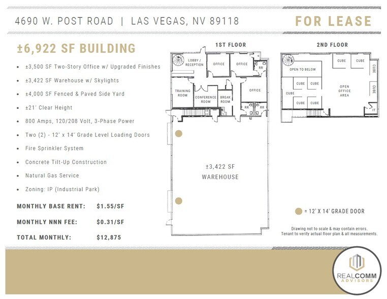 4690 W Post Rd, Las Vegas, NV à louer - Plan d’étage - Image 3 de 11