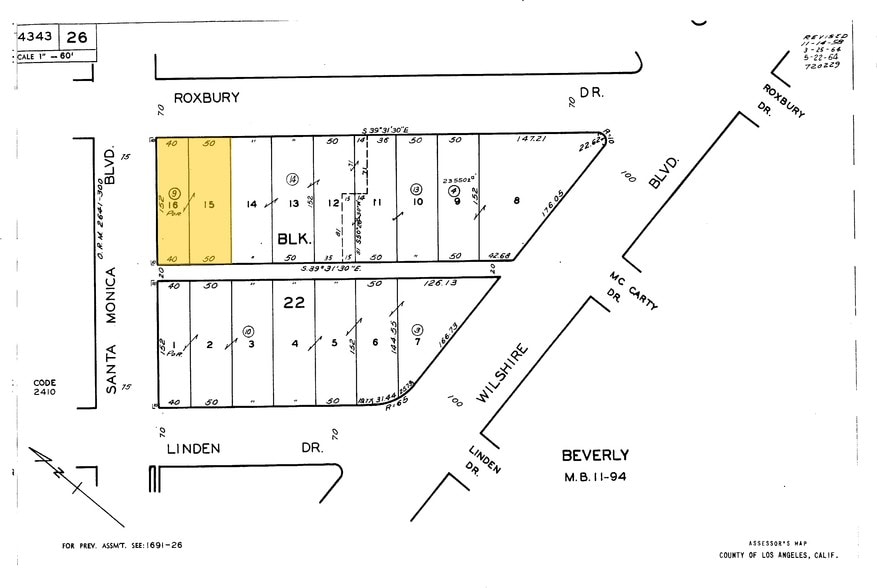 465 N Roxbury Dr, Beverly Hills, CA à louer - Plan cadastral - Image 2 de 4