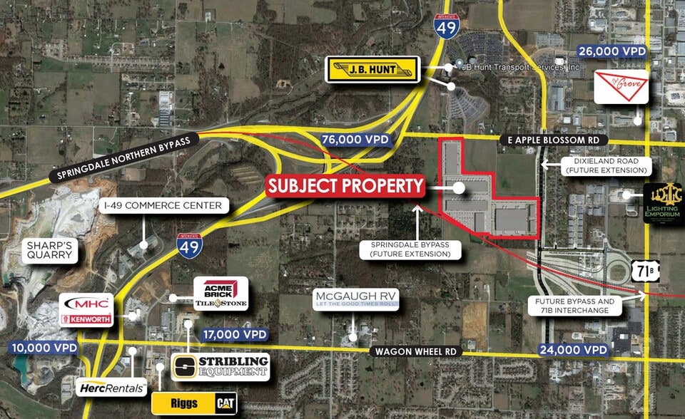 W Apple Blossom Ave, Lowell, AR for lease - Aerial - Image 3 of 4