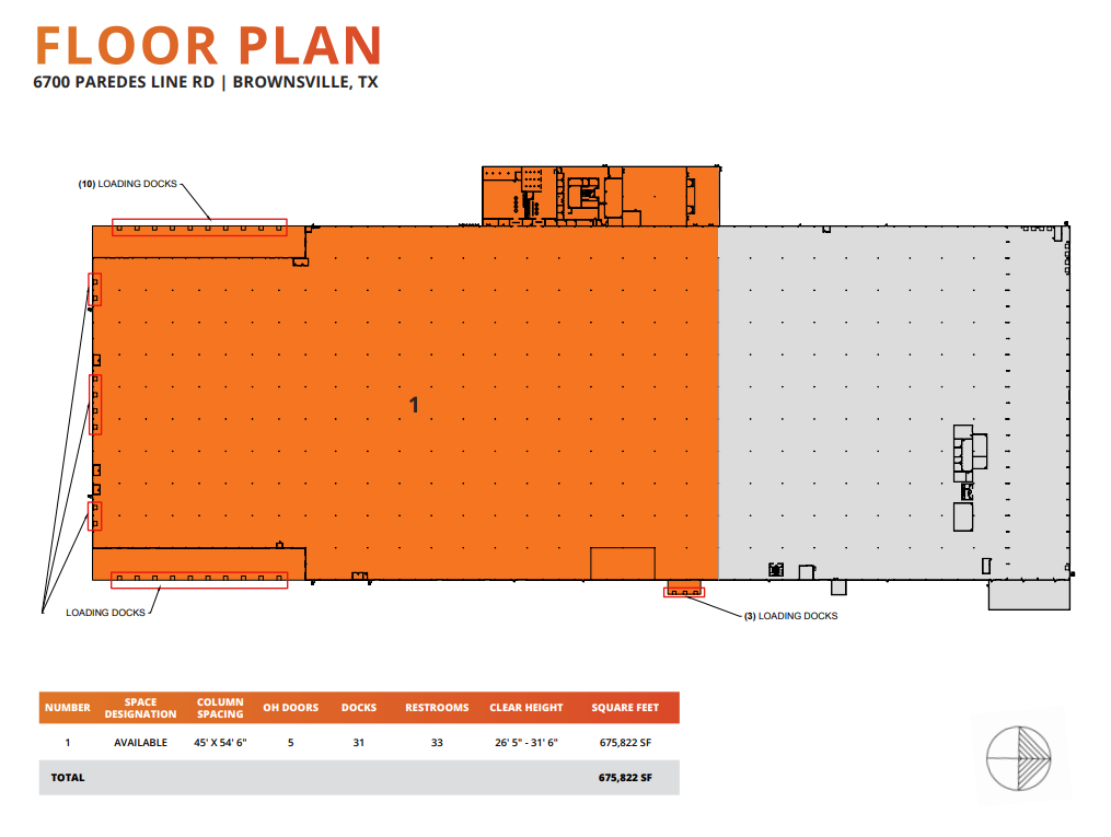 6700 Paredes Line Rd, Brownsville, TX à louer Plan d’étage- Image 1 de 1