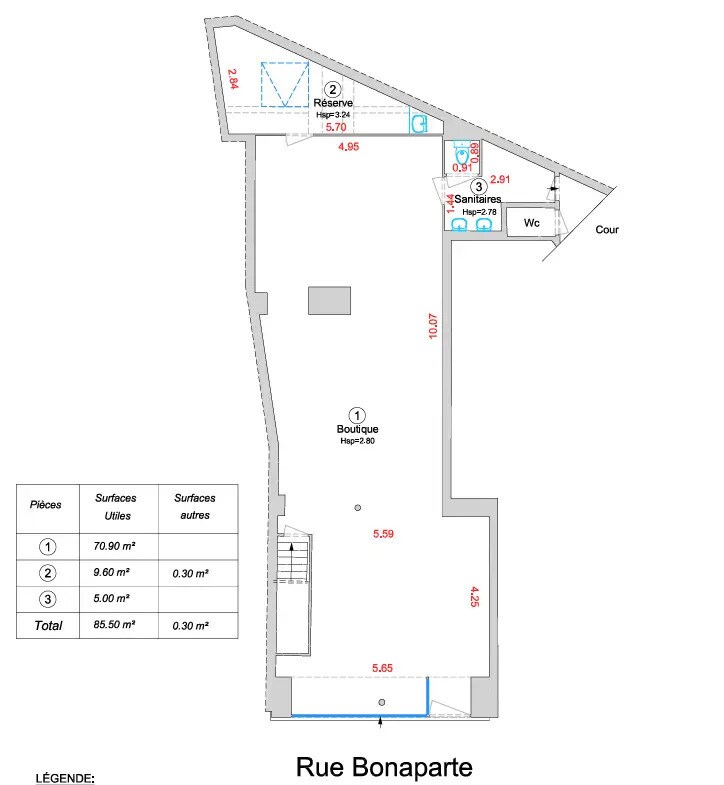 Retail in Paris for lease Floor Plan- Image 1 of 4