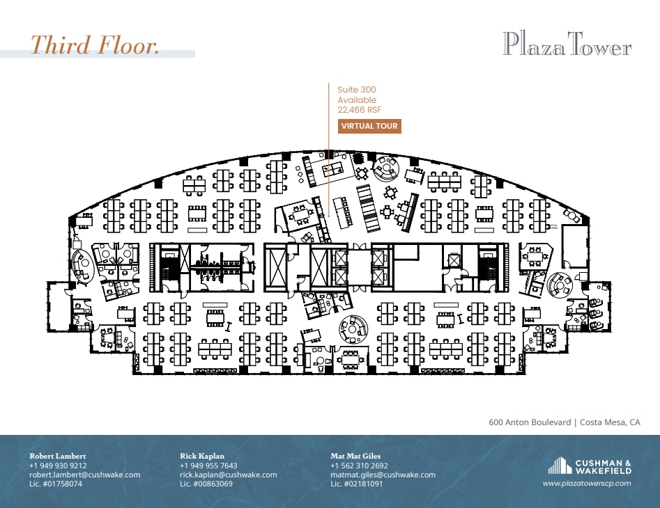 600 Anton Blvd, Costa Mesa, CA à louer Plan d’étage- Image 1 de 1