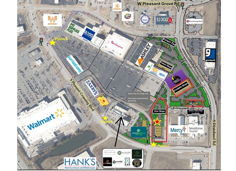 Pleasant Crossing Blvd., Rogers, AR for lease - Aerial - Image 3 of 6