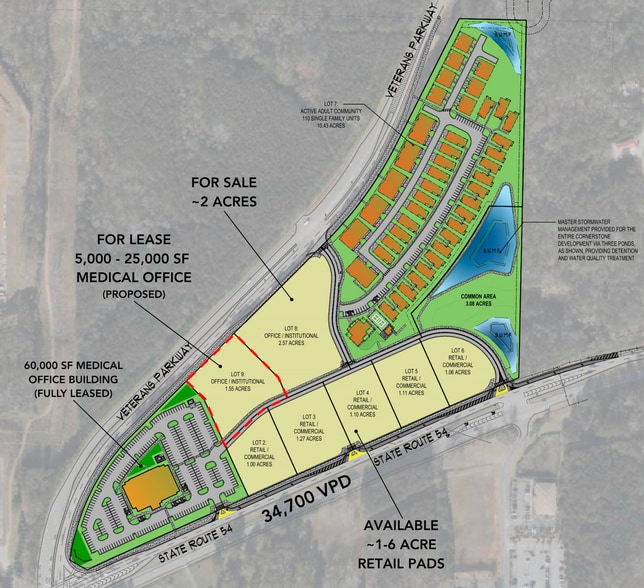 0 Veterans Pky, Fayetteville, GA for lease - Aerial - Image 2 of 3