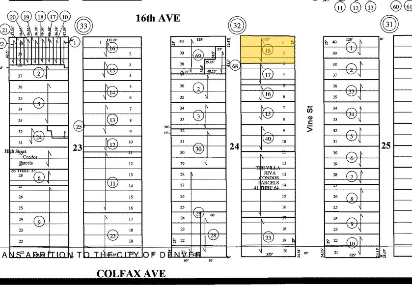 1575 Vine St, Denver, CO à vendre - Plan cadastral - Image 1 de 1