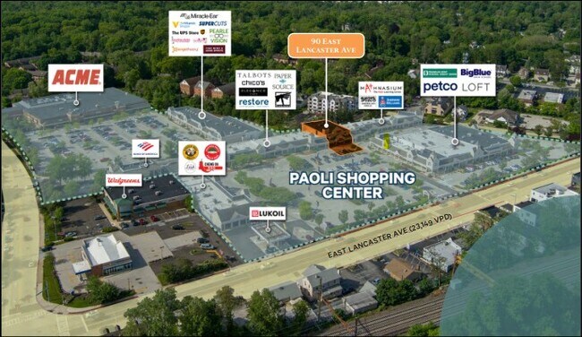 Plus de détails pour 90 E Lancaster Ave, Paoli, PA - Commerce de détail à louer