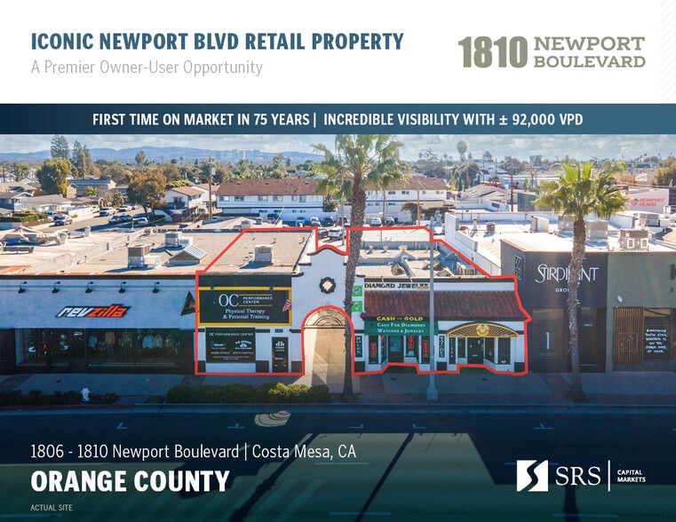 1810 Newport Blvd, Costa Mesa, CA à vendre - Photo du bâtiment - Image 1 de 14
