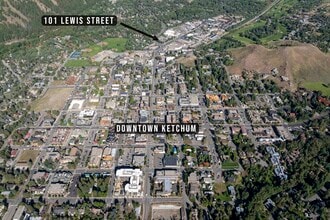 101 Lewis St, Ketchum, ID - AERIAL  map view