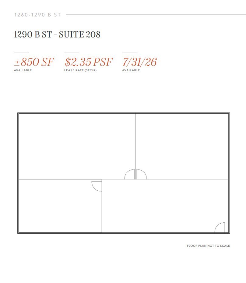 1290 B St, Hayward, CA à louer Plan d’étage- Image 1 de 1