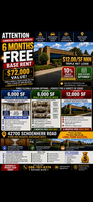 More details for 42700 Schoenherr Rd, Sterling Heights, MI - Office for Lease