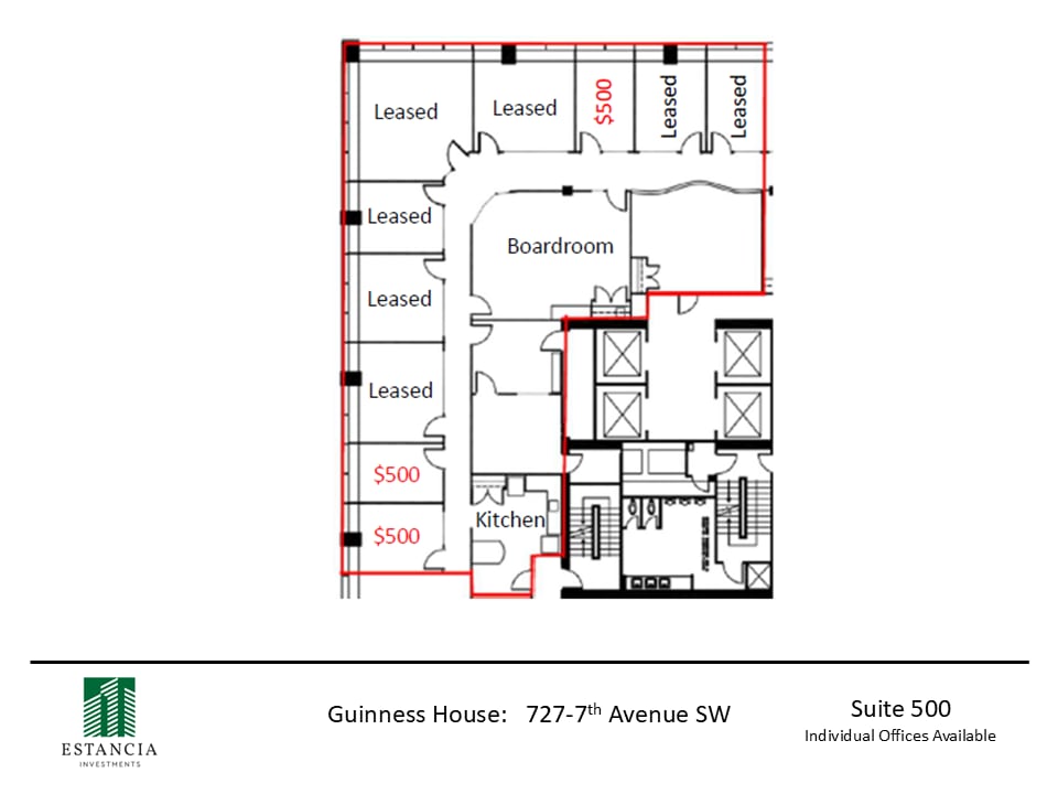 727 7th Ave SW, Calgary, AB à louer Plan d’étage- Image 1 de 7