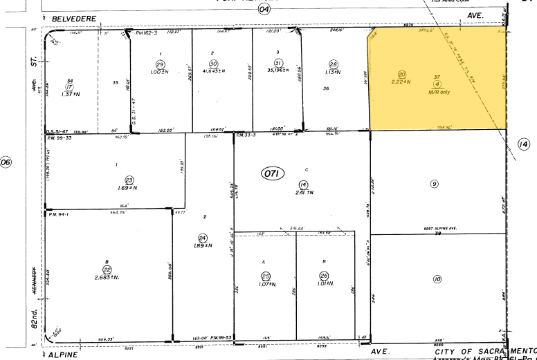 8270 Belvedere Ave, Sacramento, CA for lease - Plat Map - Image 2 of 5