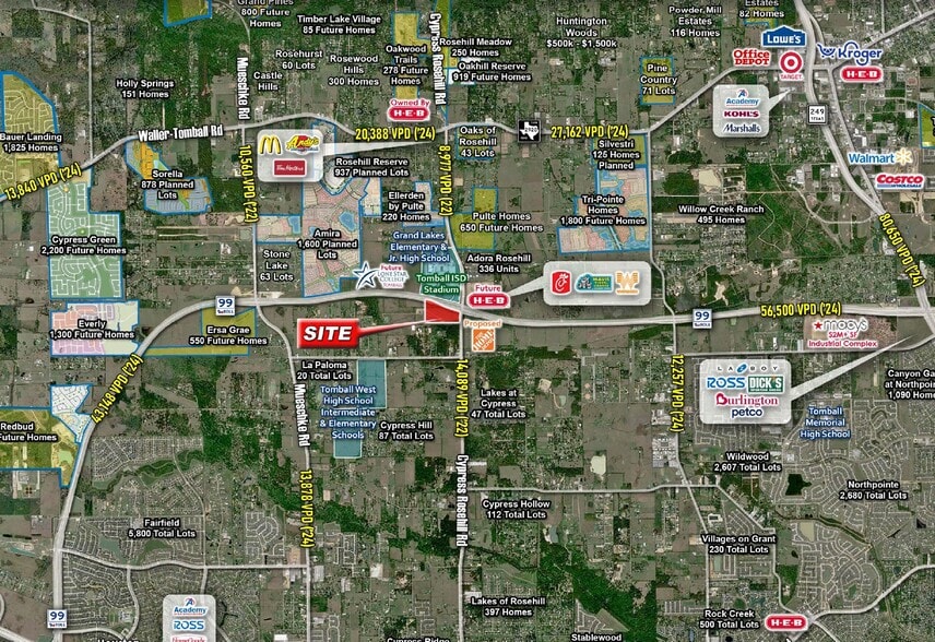 Grand Pkwy & Cypress Rosehill Rd, Tomball, TX for lease - Aerial - Image 2 of 5