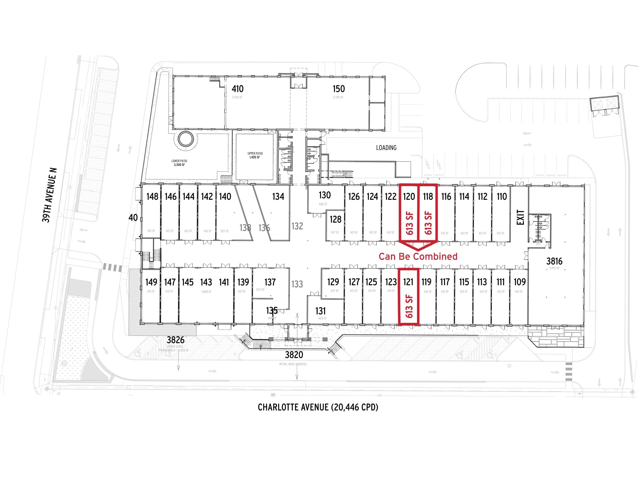 3814 Charlotte Ave, Nashville, TN à louer Plan de site- Image 1 de 1