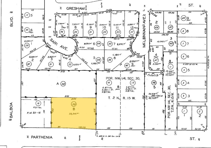16933 Parthenia St, Northridge, CA for lease - Plat Map - Image 2 of 2