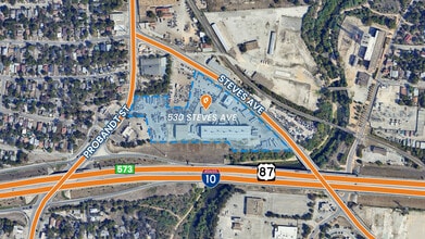 530 Steves Ave, San Antonio, TX - AERIAL  map view