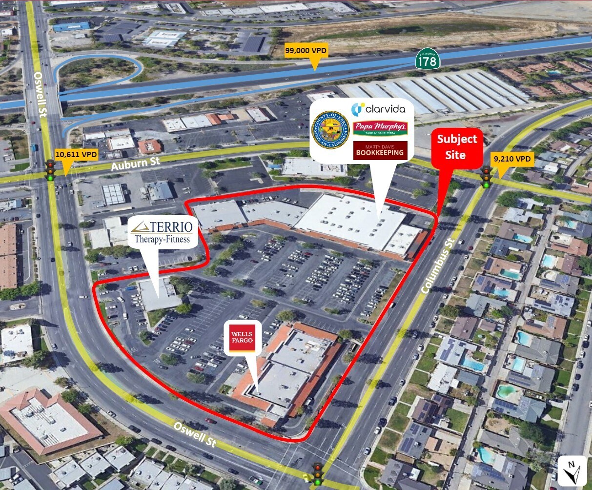 2832-3743 Columbus St, Bakersfield, CA for lease Aerial- Image 1 of 19