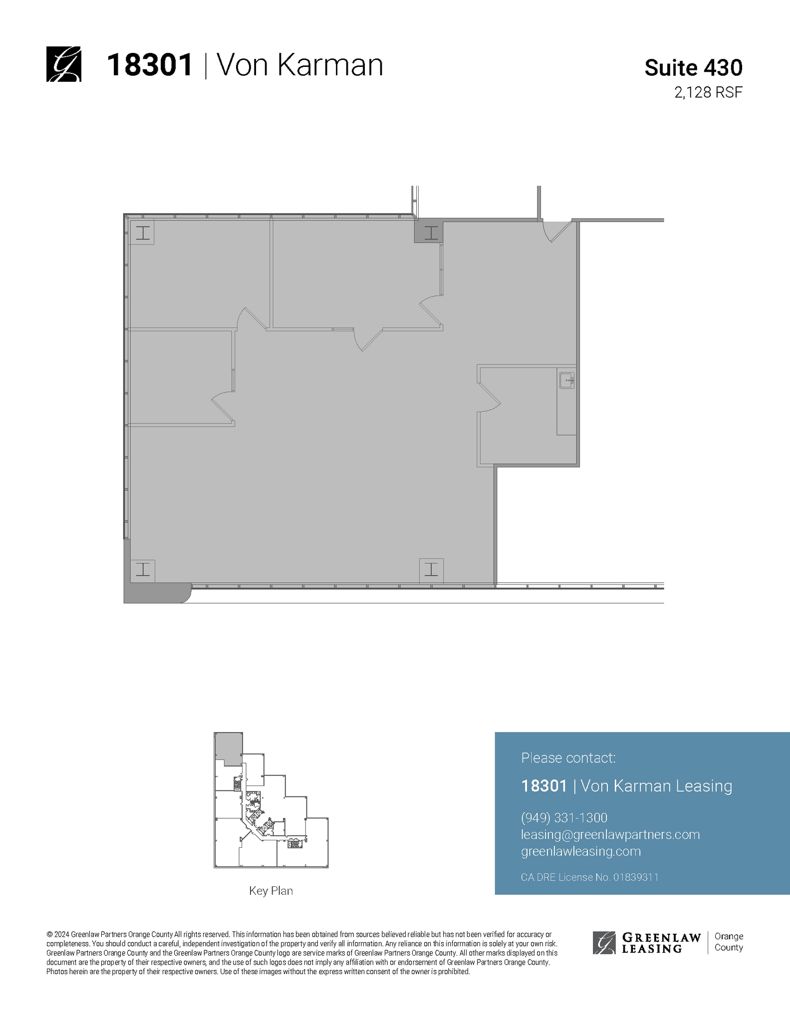 18301 Von Karman Ave, Irvine, CA à louer Plan d’étage- Image 1 de 5