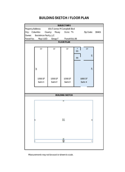 105 E James M Campbell Blvd, Columbia, TN à louer - Plan d  tage - Image 2 de 2