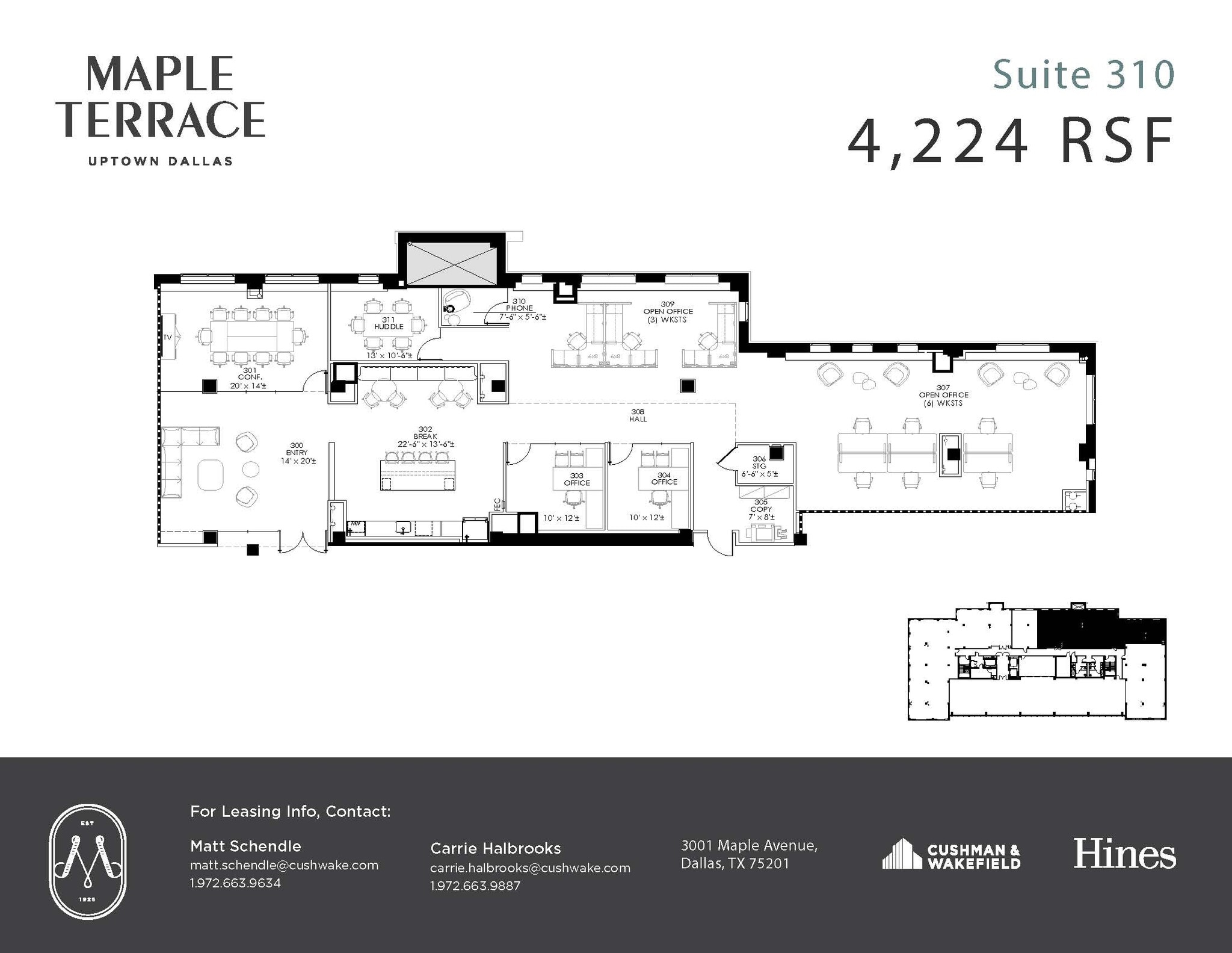3001 Maple Ave, Dallas, TX à louer Plan d’étage- Image 1 de 1