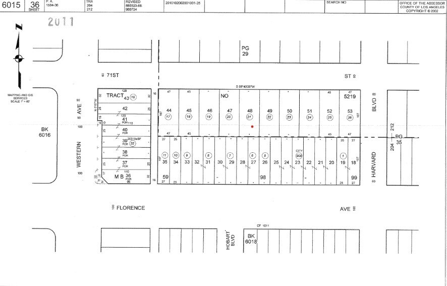 1725 W Florence Ave, Los Angeles, CA à vendre - Plan cadastral - Image 2 de 7