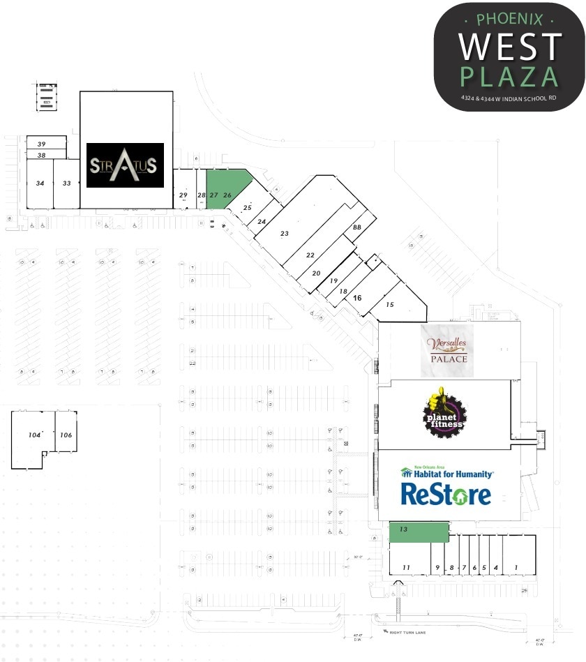 4344 W Indian School Rd, Phoenix, AZ à louer Plan de site- Image 1 de 1