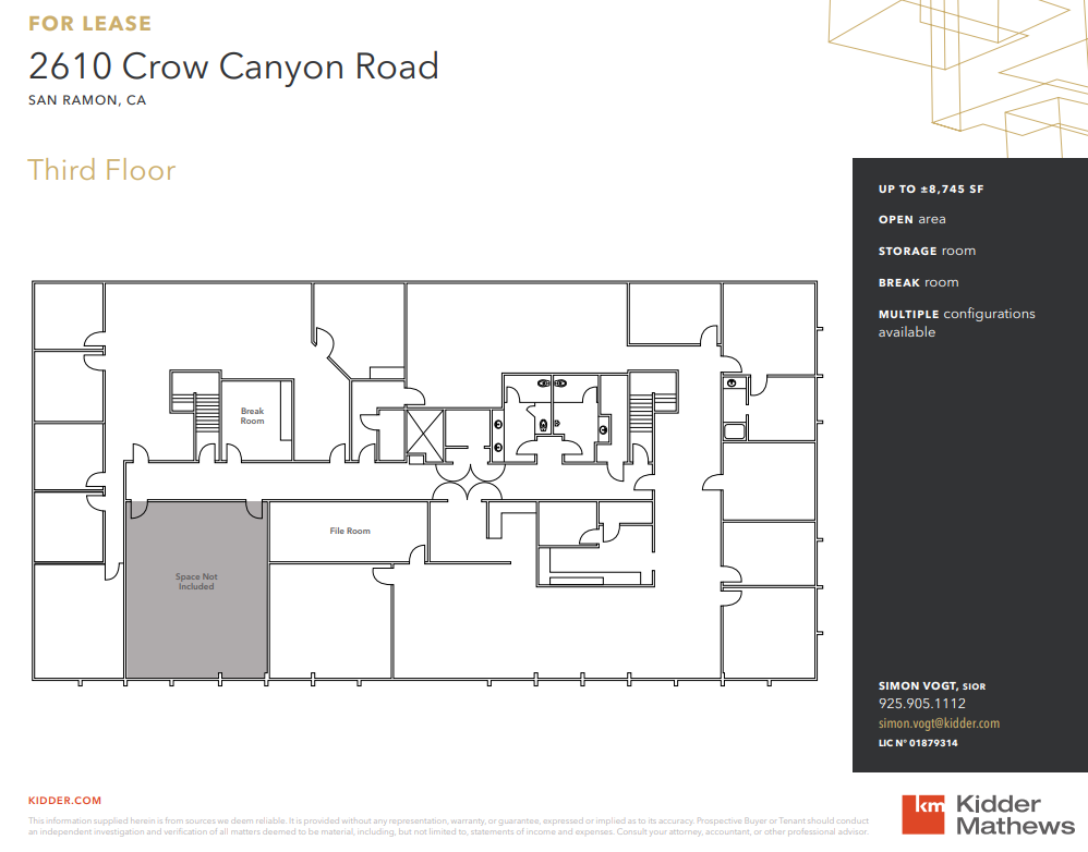 2610 Crow Canyon Rd, San Ramon, CA à louer Plan d  tage- Image 1 de 1