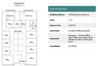 15950 Bernardo Center Dr, San Diego, CA for lease Floor Plan- Image 2 of 2