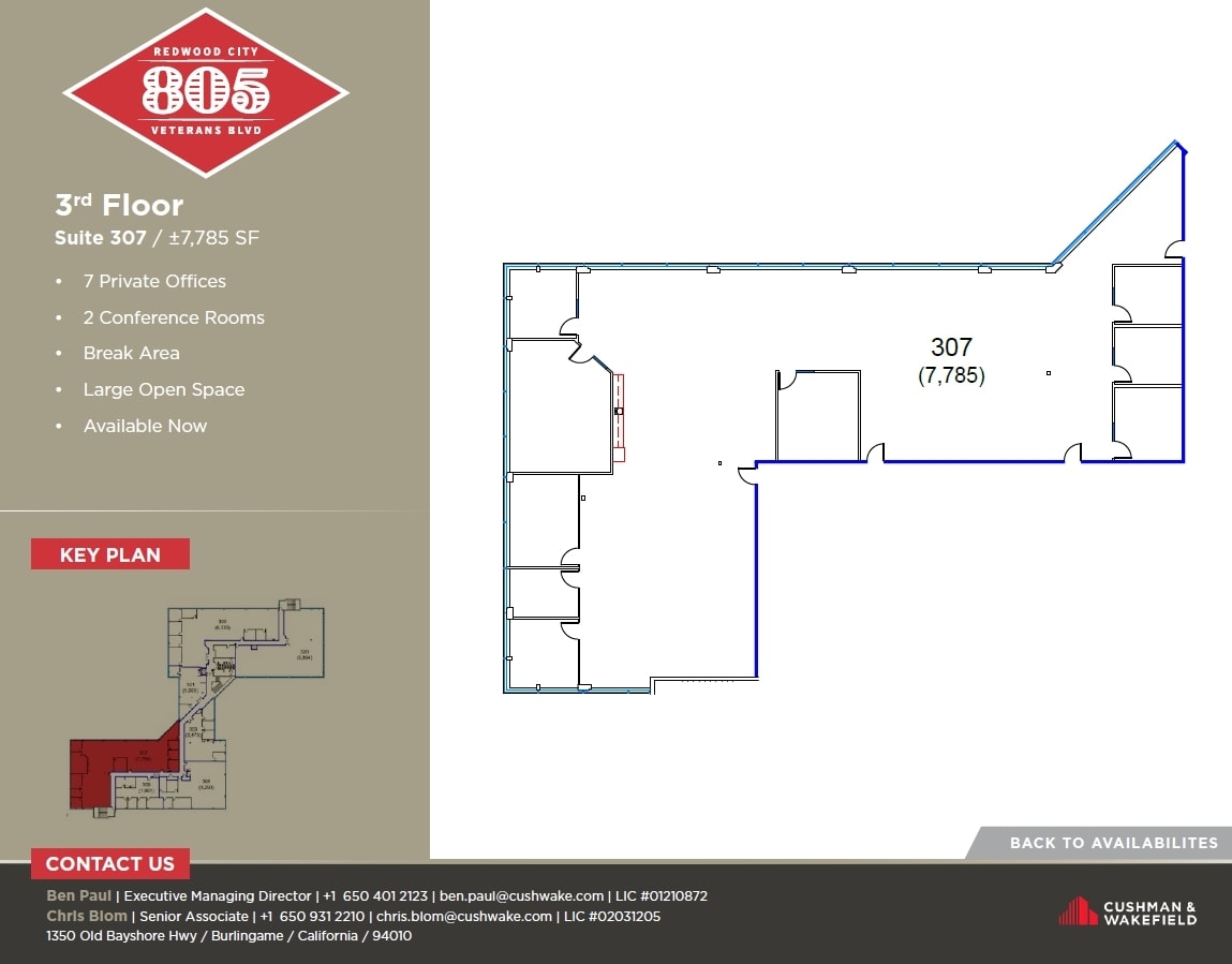 805 Veterans Blvd, Redwood City, CA for lease Floor Plan- Image 1 of 1